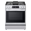 Front. LG - 6.3 Cu. Ft. Smart Slide-in Dual Fuel True Convection Range with EasyClean and Air Fry - PrintProof Stainless Steel.