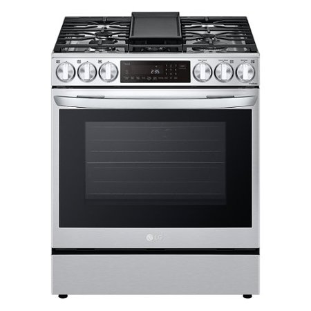 LG - 6.3 Cu. Ft. Smart Slide-in Dual Fuel True Convection Range with EasyClean and Air Fry - Stainless Steel