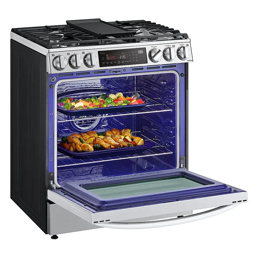 Alt View 12. LG - 6.3 Cu. Ft. Smart Slide-in Dual Fuel True Convection Range with EasyClean and Air Fry - PrintProof Stainless Steel.