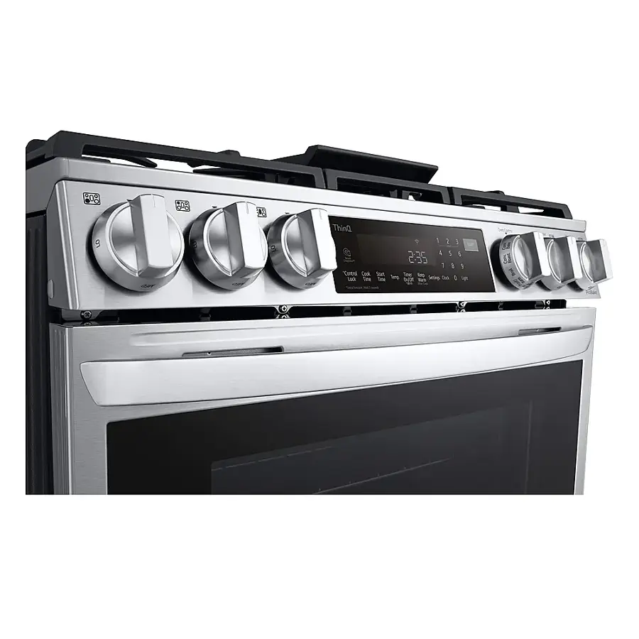 Alt View 15. LG - 6.3 Cu. Ft. Smart Slide-in Dual Fuel True Convection Range with EasyClean and Air Fry - PrintProof Stainless Steel.