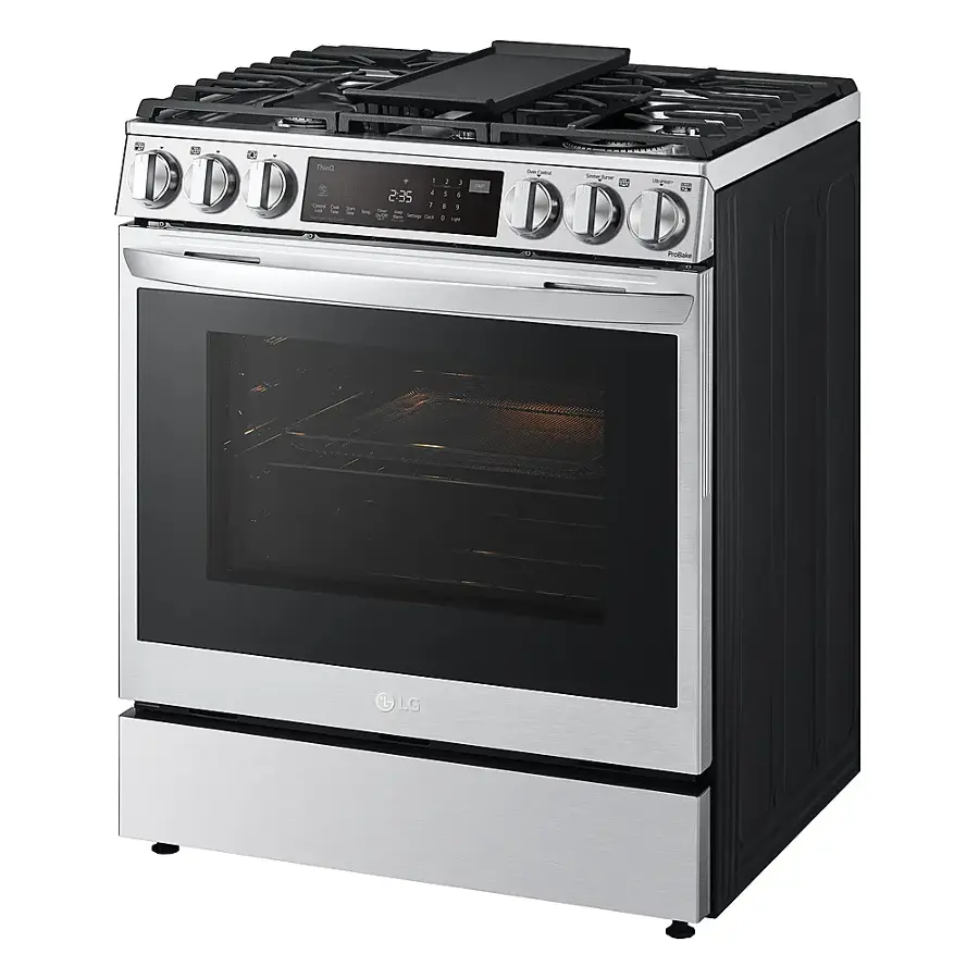 Alt View 16. LG - 6.3 Cu. Ft. Smart Slide-in Dual Fuel True Convection Range with EasyClean and Air Fry - PrintProof Stainless Steel.