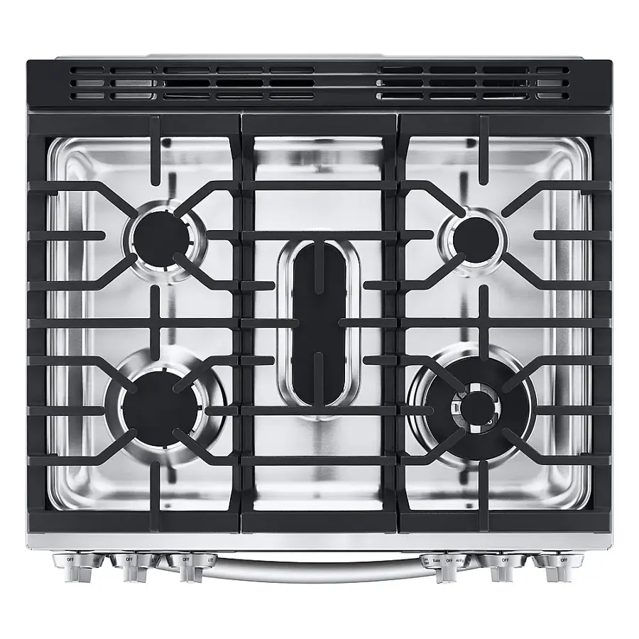 Alt View 25. LG - 6.3 Cu. Ft. Smart Slide-in Dual Fuel True Convection Range with EasyClean and Air Fry - PrintProof Stainless Steel.