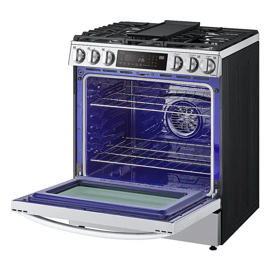 Alt View 17. LG - 6.3 Cu. Ft. Smart Slide-in Dual Fuel True Convection Range with EasyClean and Air Fry - PrintProof Stainless Steel.
