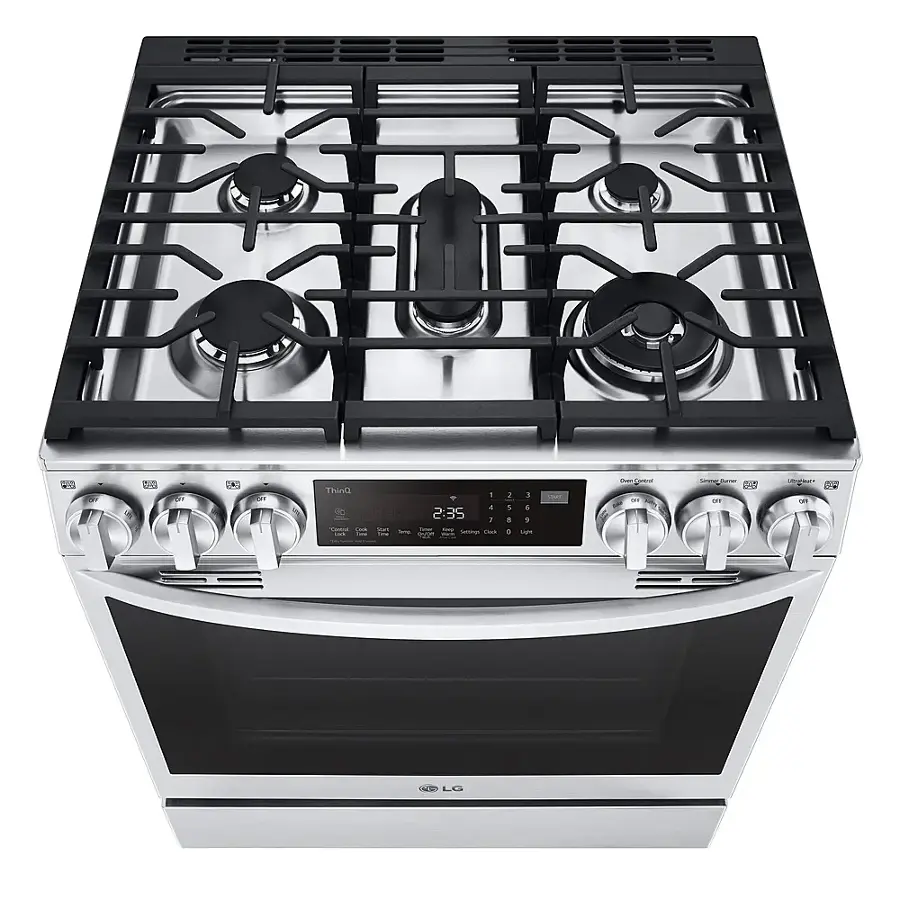 Alt View 18. LG - 6.3 Cu. Ft. Smart Slide-in Dual Fuel True Convection Range with EasyClean and Air Fry - PrintProof Stainless Steel.