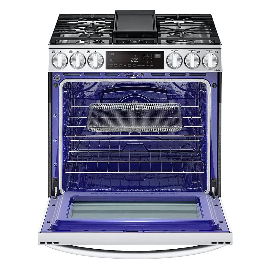 Alt View 19. LG - 6.3 Cu. Ft. Smart Slide-in Dual Fuel True Convection Range with EasyClean and Air Fry - PrintProof Stainless Steel.