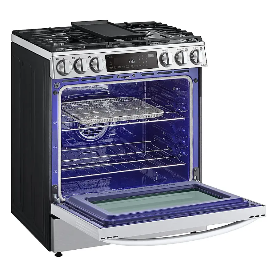 Alt View 20. LG - 6.3 Cu. Ft. Smart Slide-in Dual Fuel True Convection Range with EasyClean and Air Fry - PrintProof Stainless Steel.