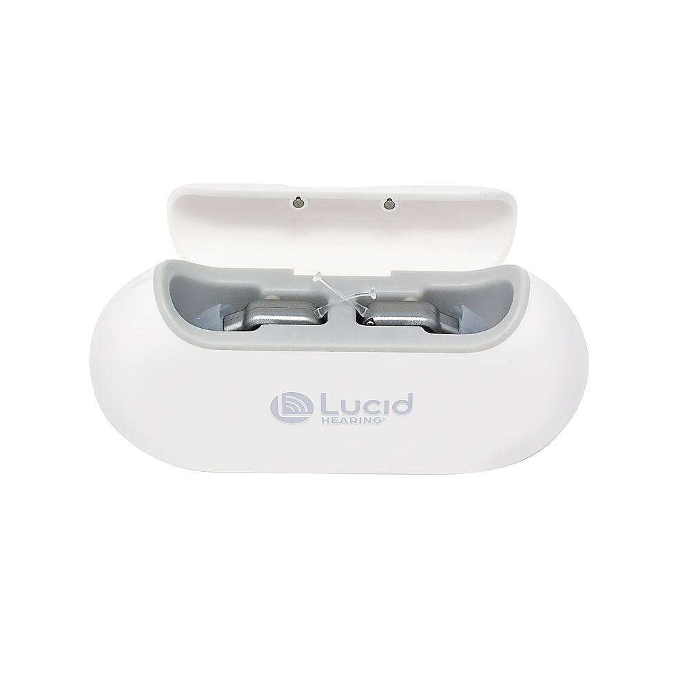 Left View: Lucid Hearing - fio In-Canal, Rechargeable Hearing Aids - Anodized Aluminum