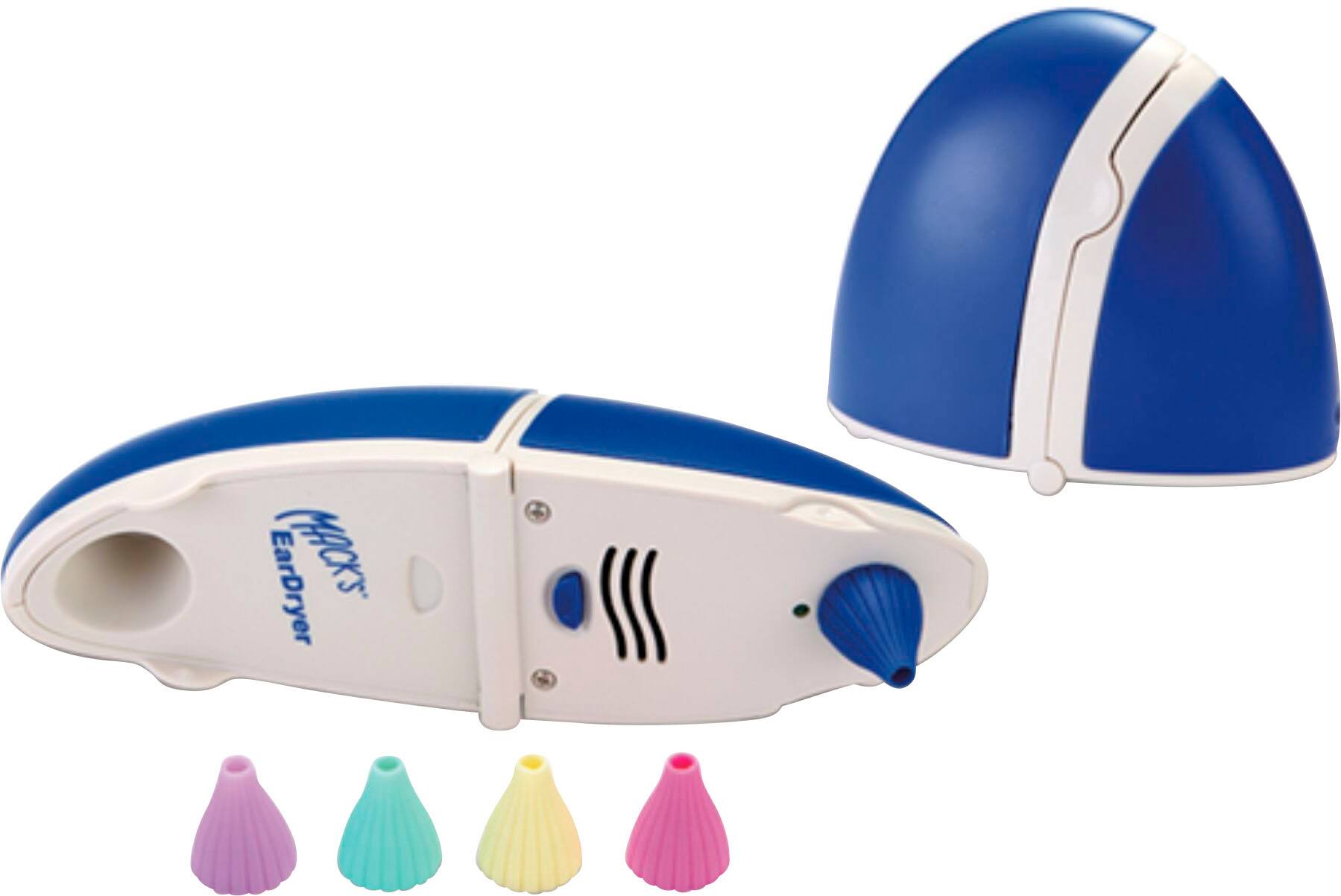 Left View: Mack's Ear Dryer - Soothing Electronic Warm Air Ear Dryer for Swimming, Showering, Water Sports, Surfing, Scuba and Hearing Aid Use