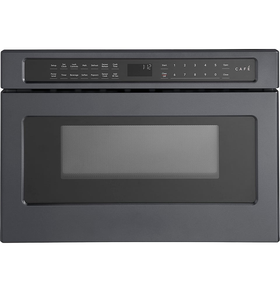 Front. Café - 1.2 Cu. Ft. Built-In Microwave Drawer Oven with Sensor Cook - Matte Black.