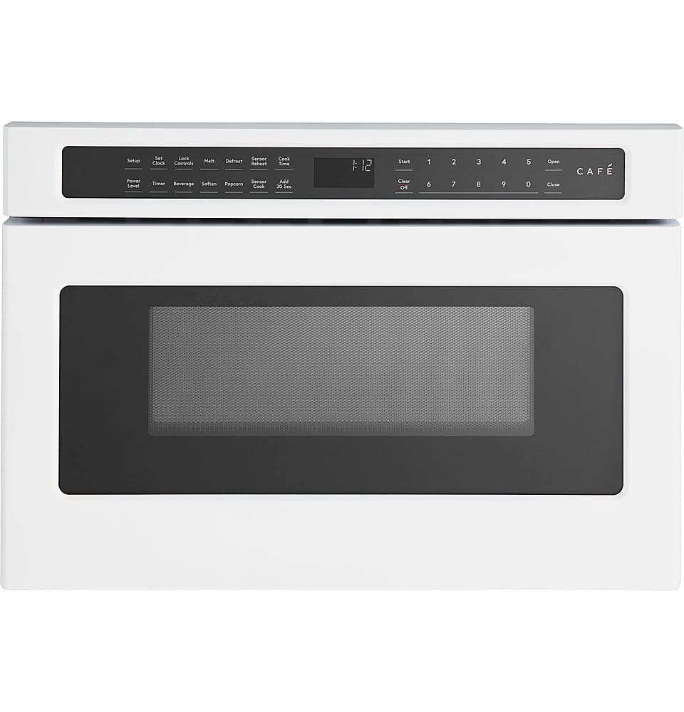 Front. Café - 1.2 Cu. Ft. Built-In Microwave Drawer Oven with Sensor Cook - Matte White.