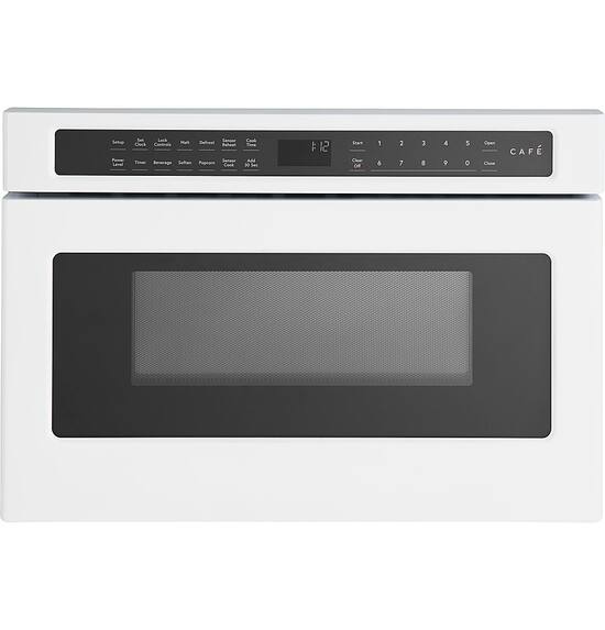 White built in microwave online with trim kit
