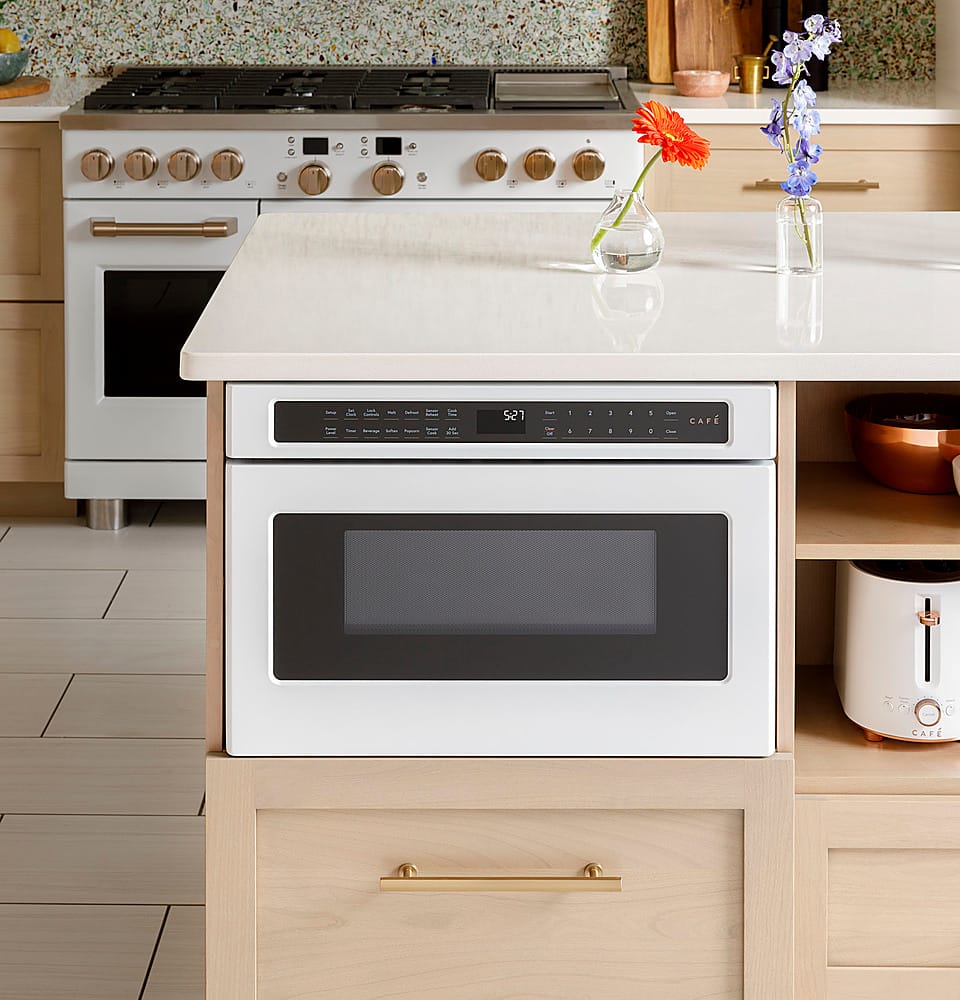 Alt View 19. Café - 1.2 Cu. Ft. Built-In Microwave Drawer Oven with Sensor Cook - Matte White.