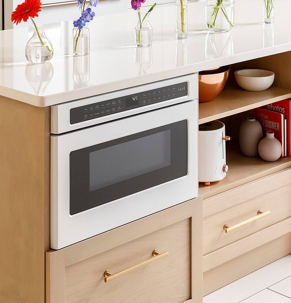 Alt View 20. Café - 1.2 Cu. Ft. Built-In Microwave Drawer Oven with Sensor Cook - Matte White.