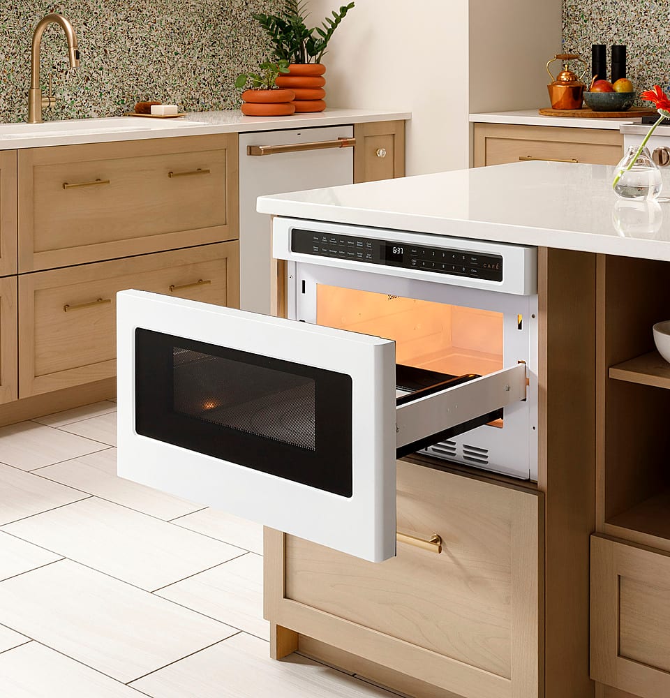 Alt View 21. Café - 1.2 Cu. Ft. Built-In Microwave Drawer Oven with Sensor Cook - Matte White.
