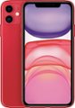 Front. Apple - Pre-Owned iPhone 11 64GB (Unlocked) - Red.