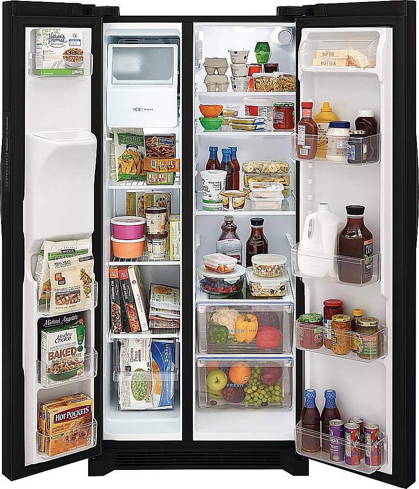 Alt View 2. Frigidaire - 22.3 Cu. Ft. Side-by-Side Refrigerator - Black.