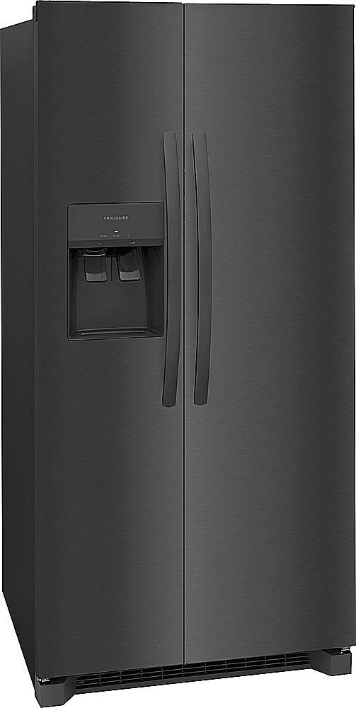 Angle View: Frigidaire - 22.3 Cu. Ft. Side-by-Side Refrigerator - Black stainless steel