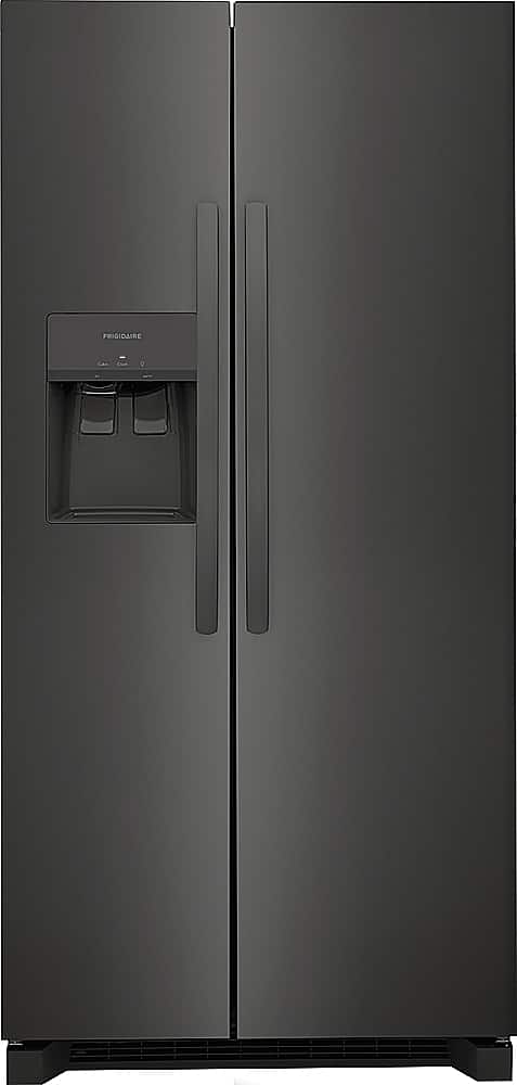 Frigidaire - 22.3 Cu. Ft. Side-by-Side Refrigerator with EvenTemp Cooling System - Black Stainless Steel - Front_Zoom