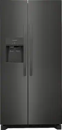 Front. Frigidaire - 22.3 Cu. Ft. Side-by-Side Refrigerator - Black Stainless Steel.