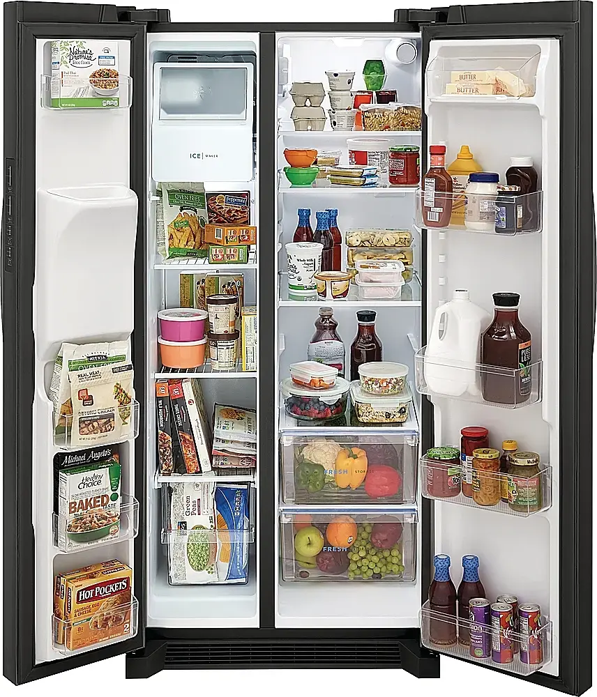Alt View 2. Frigidaire - 22.3 Cu. Ft. Side-by-Side Refrigerator - Black Stainless Steel.