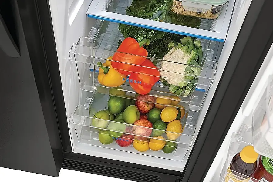 Alt View 3. Frigidaire - 22.3 Cu. Ft. Side-by-Side Refrigerator - Black Stainless Steel.