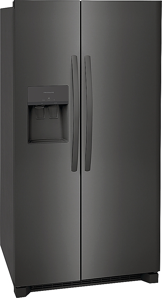 Angle View: Frigidaire - 25.6 Cu. Ft. Side-by-Side Refrigerator - Black stainless steel