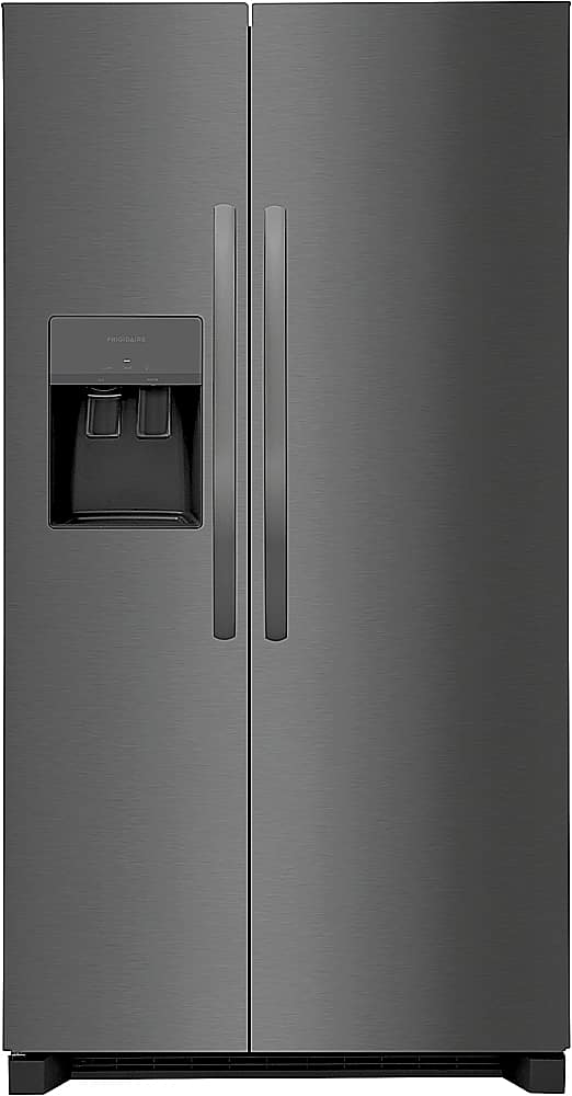 Frigidaire - 25.6 Cu. Ft. Side-by-Side Refrigerator with EvenTemp Cooling System - Black Stainless Steel - Front_Zoom