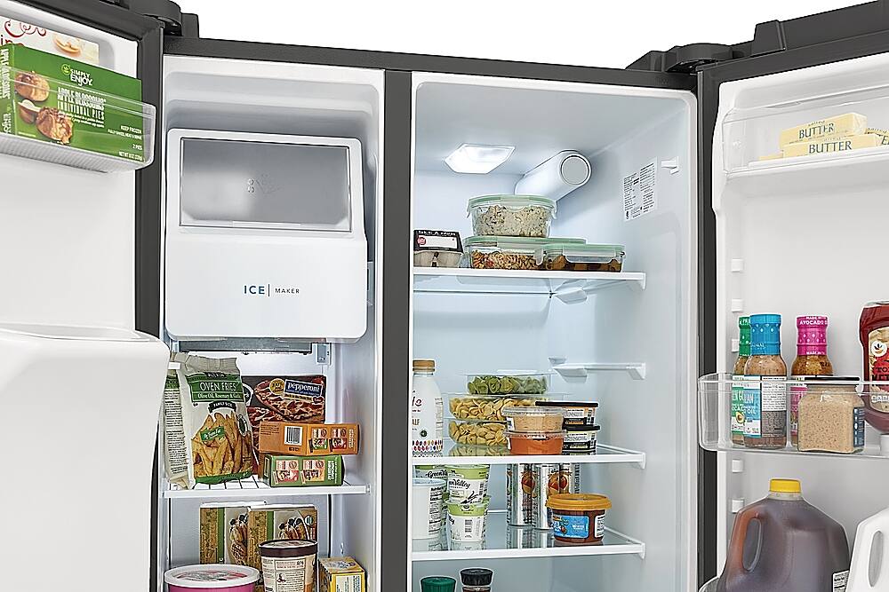 Alt View 4. Frigidaire - 25.6 Cu. Ft. Side-by-Side Refrigerator - Black Stainless Steel.