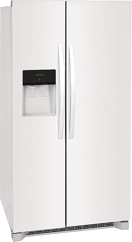 Angle. Frigidaire - 25.6 Cu. Ft. Side-by-Side Refrigerator - White.