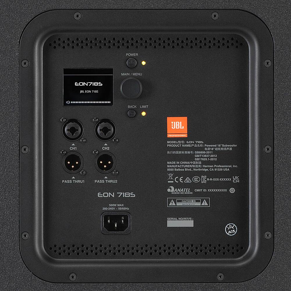 Angle. JBL - EON718S 18" Powered PA Subwoofer - Black.