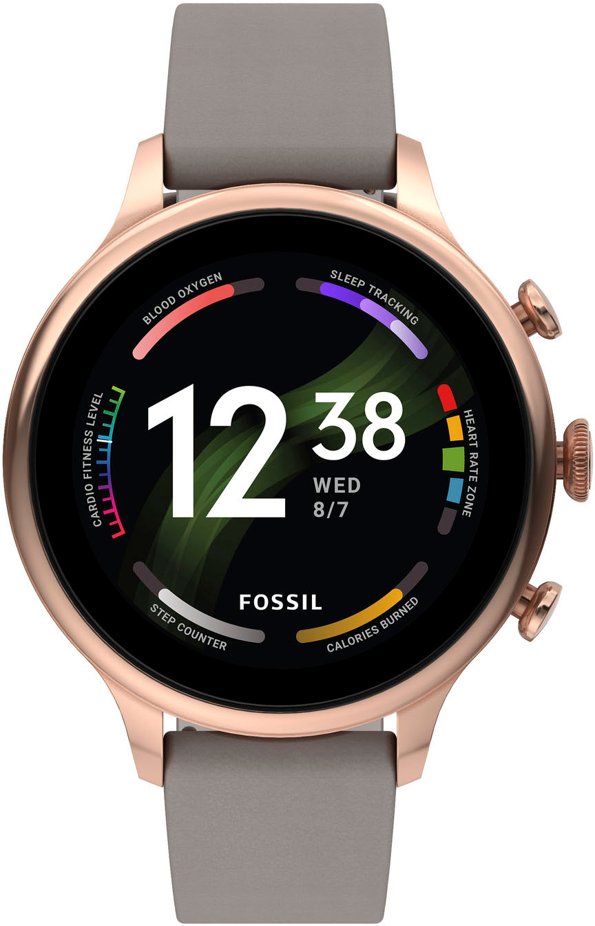 Fossil Gen 6 Smartwatch 42mm Gray Leather Gray FTW6079V - Best Buy