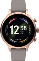 Fossil - Gen 6 Smartwatch 42mm Gray Leather - Gray - Front_Zoom