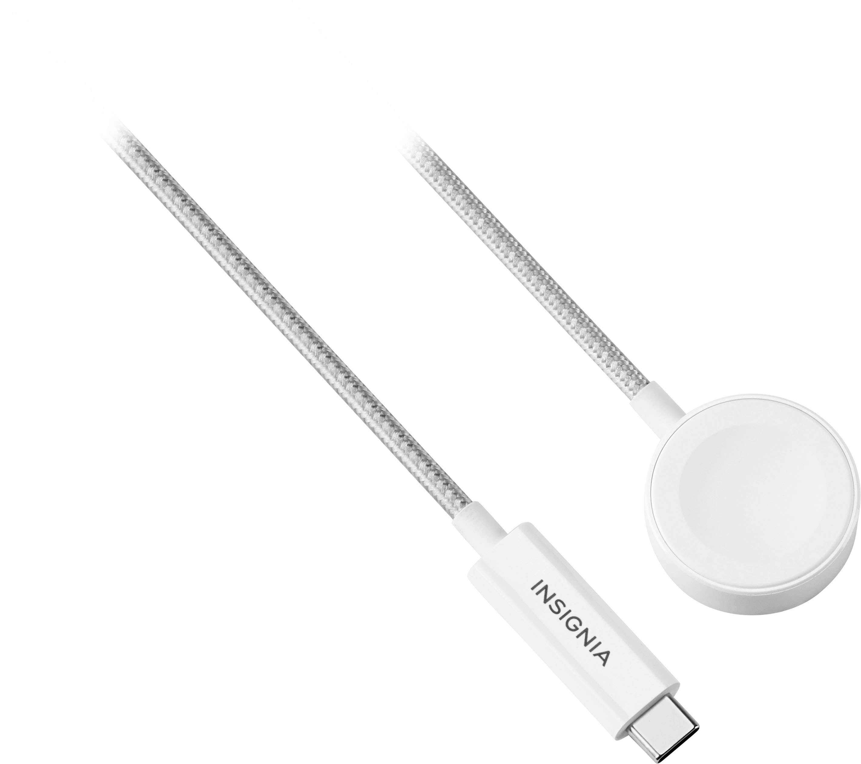 Angle View: Insignia™ - 4" Magnetic Charging Cable for Apple Watch - White