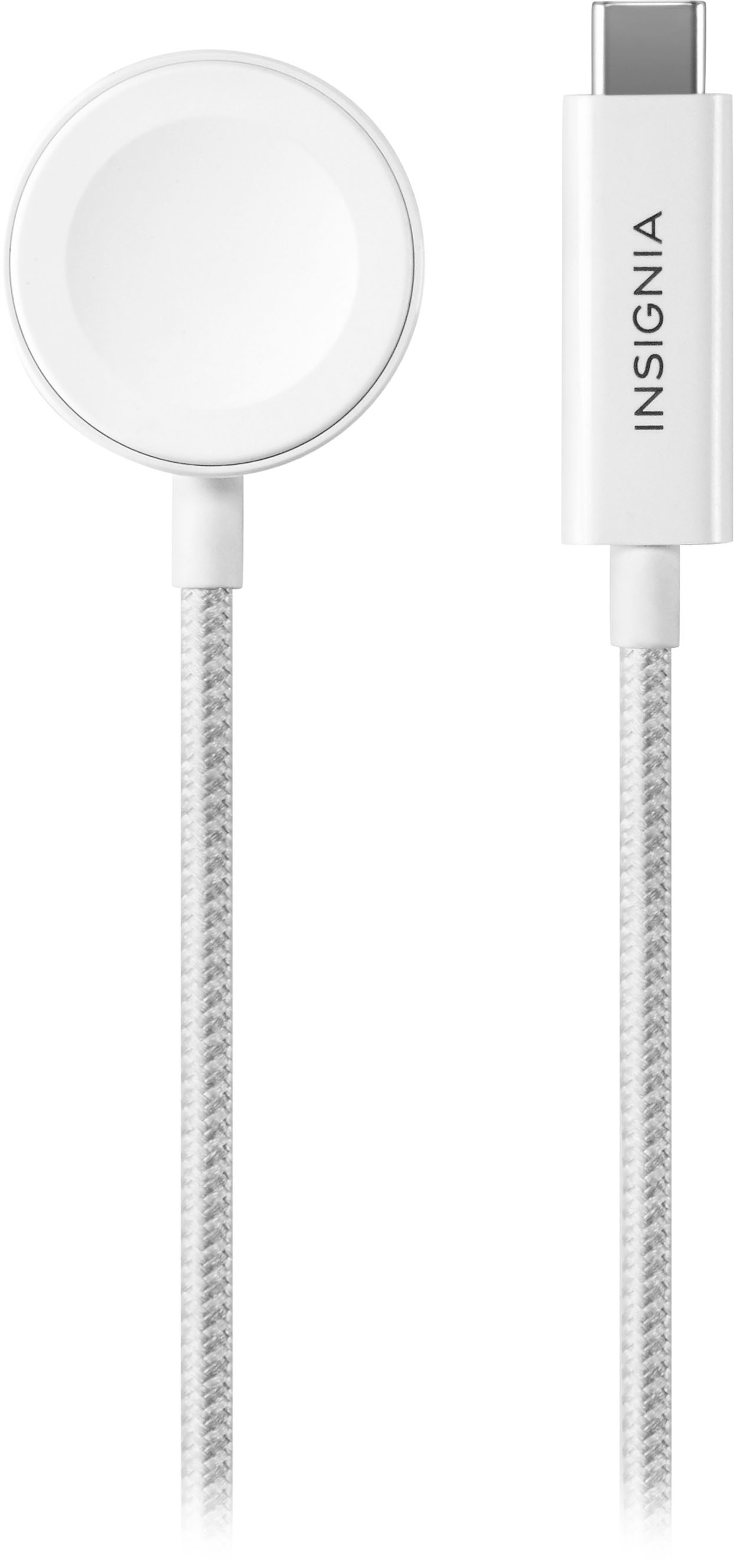 Insignia™ Apple Watch Magnetic Fast Charger to USB Type-C Braided Cable  (4ft) White NS-AWCB4C - Best Buy