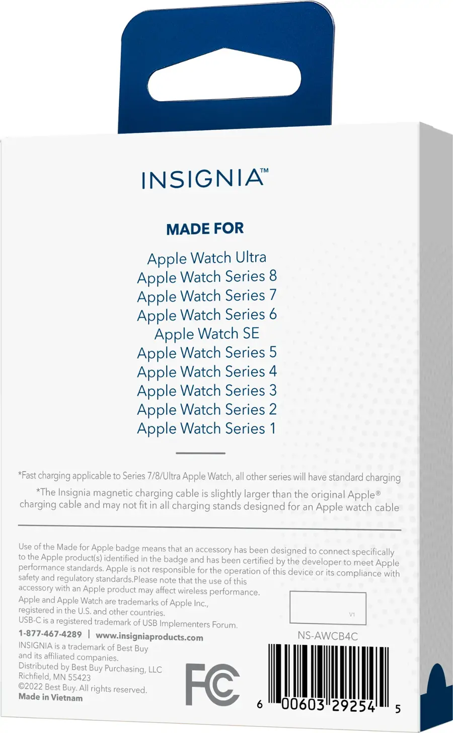 Alt View 18. Insignia™ - Apple Watch Magnetic Fast Charger to USB Type-C Braided Cable (4ft) - White.