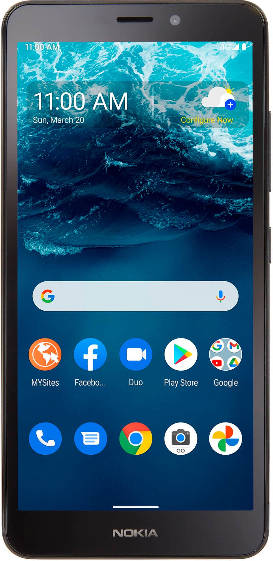 Front. Tracfone - Nokia C100 32GB Prepaid - Blue.