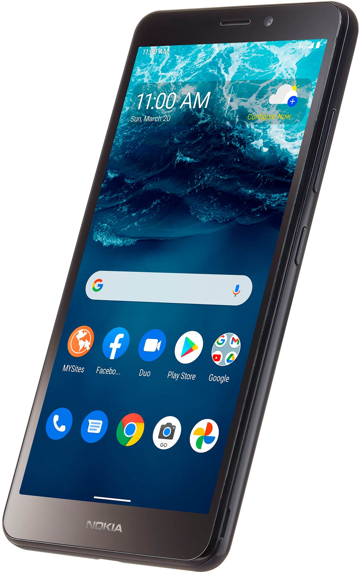 Left. Tracfone - Nokia C100 32GB Prepaid - Blue.