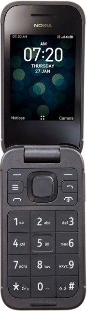 Front. Tracfone - Nokia 2760 Flip 4GB Prepaid - Black.