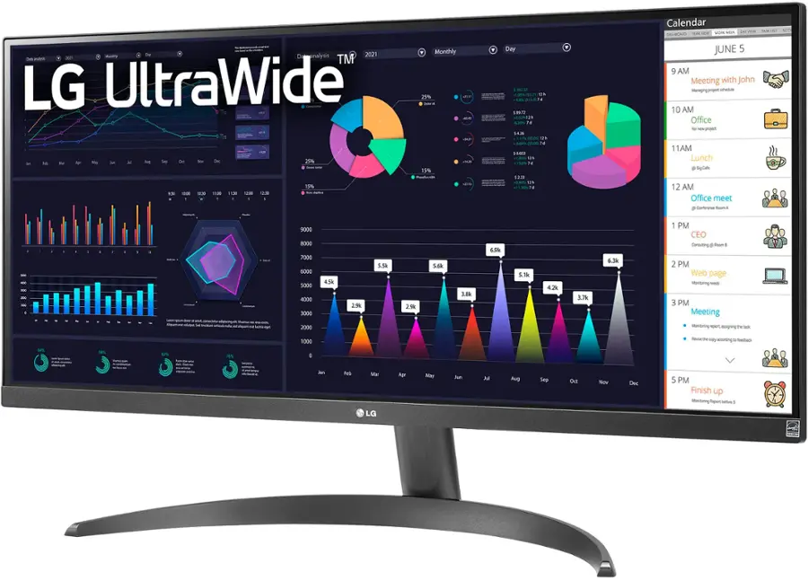 Alt View 16. LG - 29” IPS LED UltraWide FHD 100Hz AMD FreeSync Monitor with HDR (HDMI, DisplayPort) - Black.