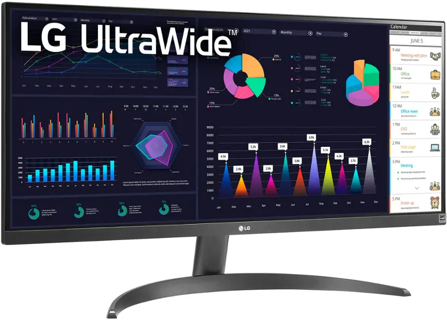 Alt View 17. LG - 29” IPS LED UltraWide FHD 100Hz AMD FreeSync Monitor with HDR (HDMI, DisplayPort) - Black.