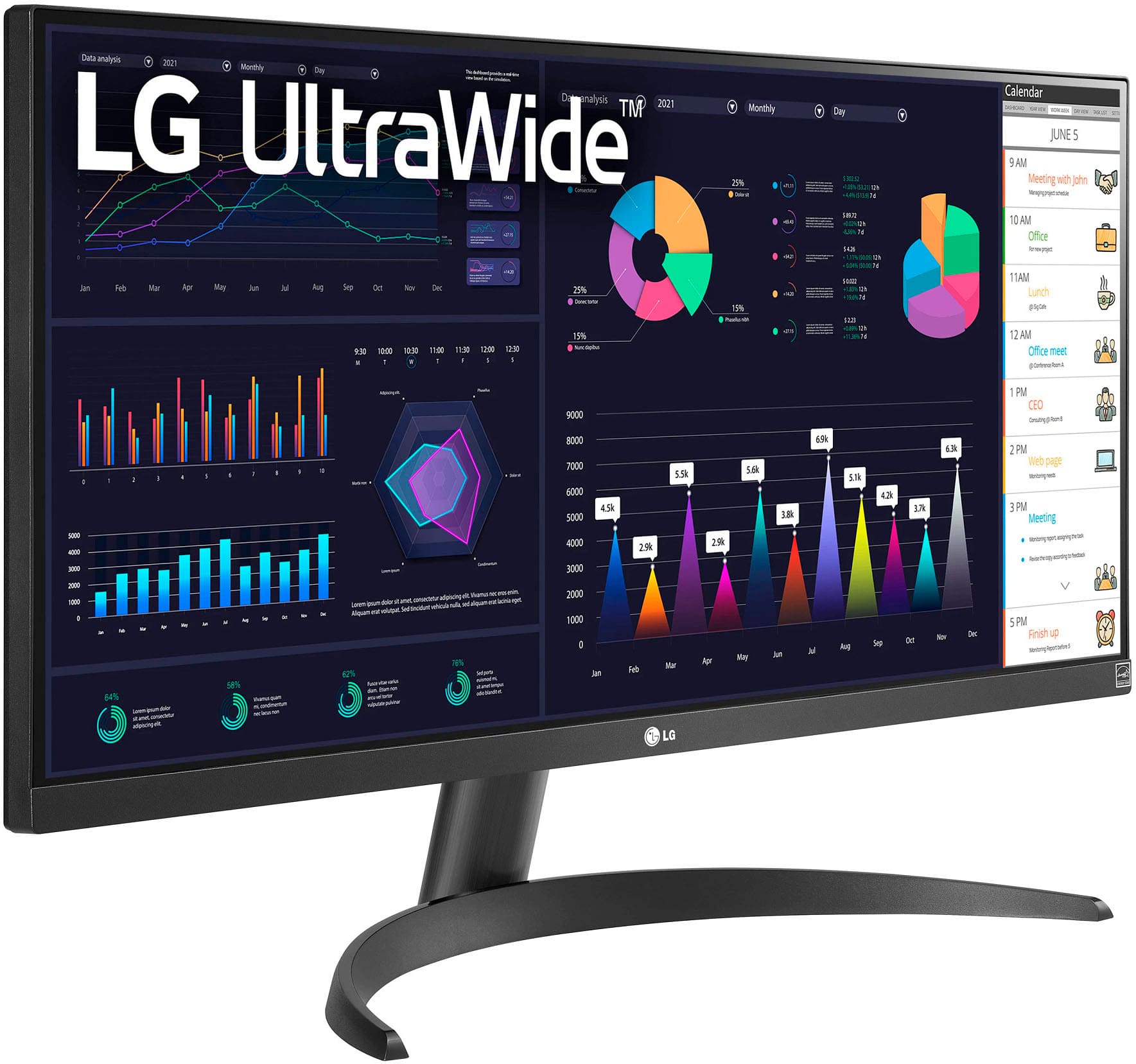 LG 34 IPS LED UltraWide FHD 100Hz AMD FreeSync Monitor with HDR (HDMI,  DisplayPort) Black 34WQ500-B - Best Buy