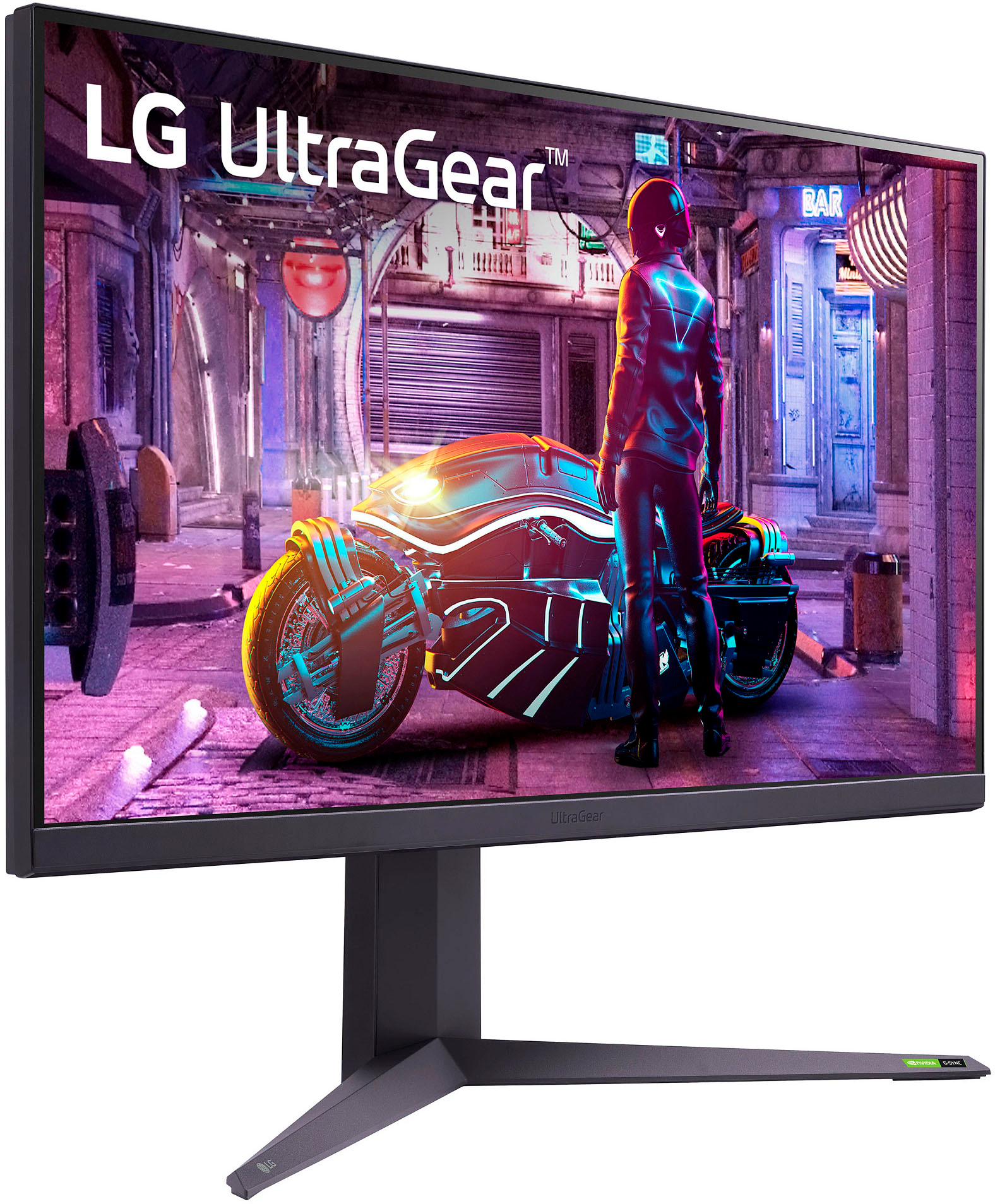 Back View: LG - UltraGear 32" IPS LED QHD G-SYNC Compatible and AMD FreeSync Premium Pro Monitor with HDR (HDMI, DisplayPort)