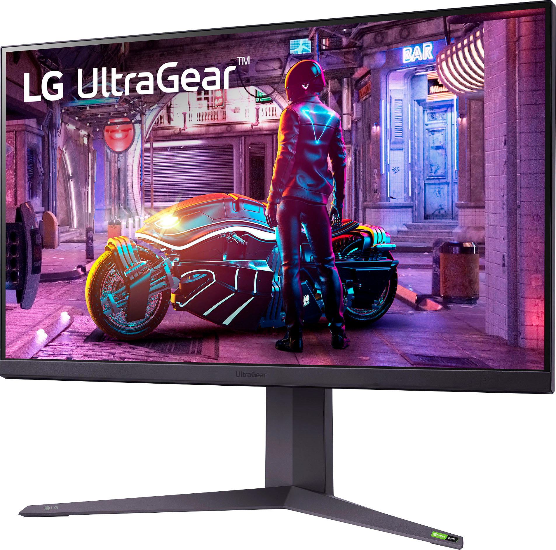 Angle View: LG - UltraGear 32" IPS LED QHD G-SYNC Compatible and AMD FreeSync Premium Pro Monitor with HDR (HDMI, DisplayPort)
