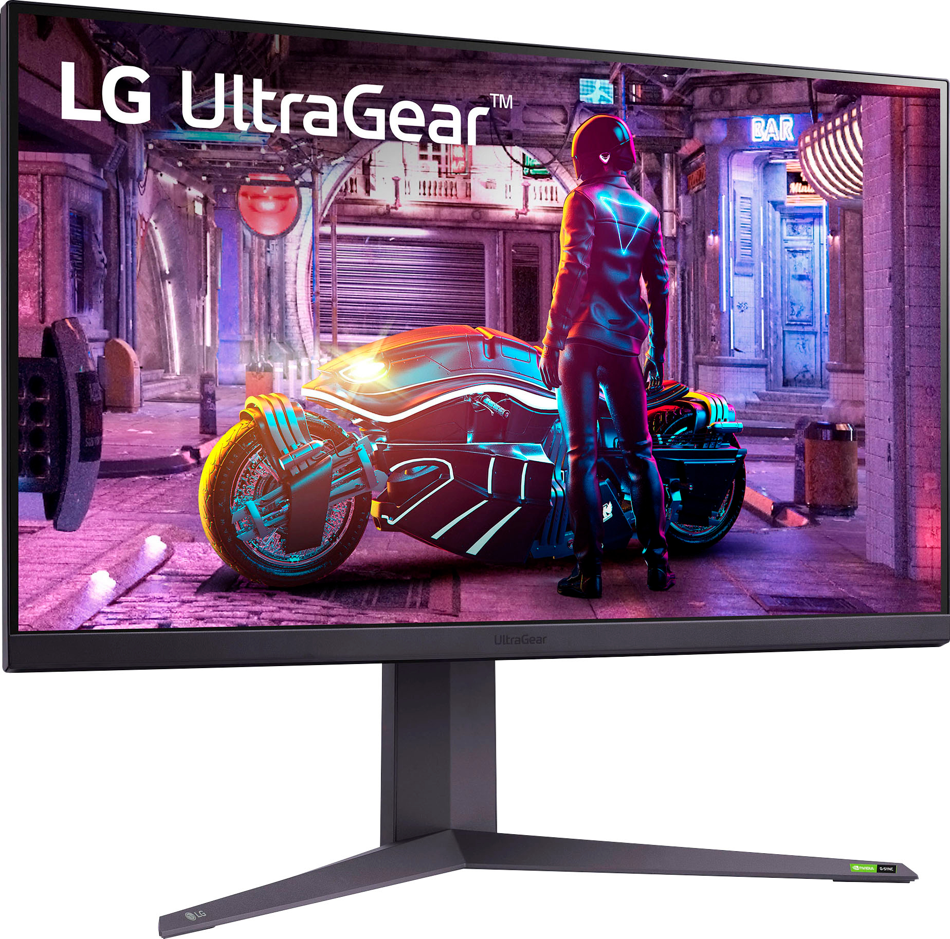 Left View: LG - UltraGear 32" IPS LED QHD G-SYNC Compatible and AMD FreeSync Premium Pro Monitor with HDR (HDMI, DisplayPort)