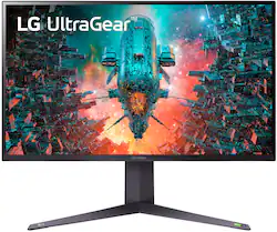 LG - UltraGear 32" IPS LED 4K UHD 1-ms G-SYNC Compatible and AMD FreeSync Premium Pro Monitor with HDR (HDMI, DisplayPort) - Black - Front_Zoom