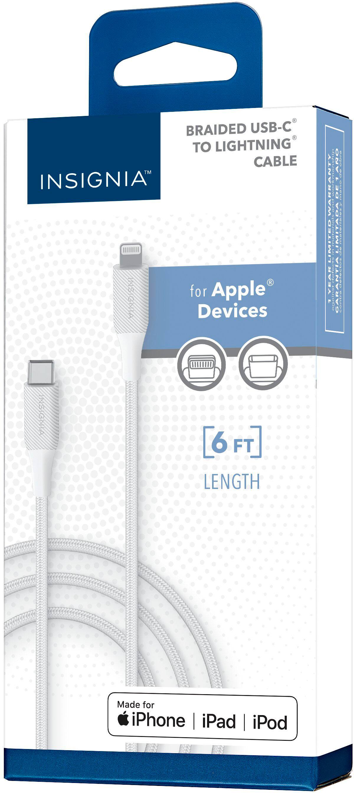 Alt View 12. Insignia™ - 6' Lightning to USB-C Charge-and-Sync Cable - White.