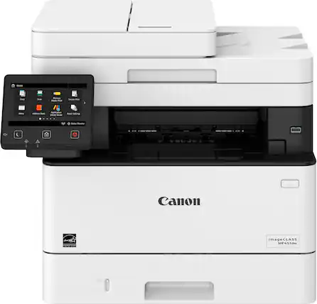 Front. Canon - imageCLASS MF451dw Wireless Black-and-White All-In-One Laser Printer - White.