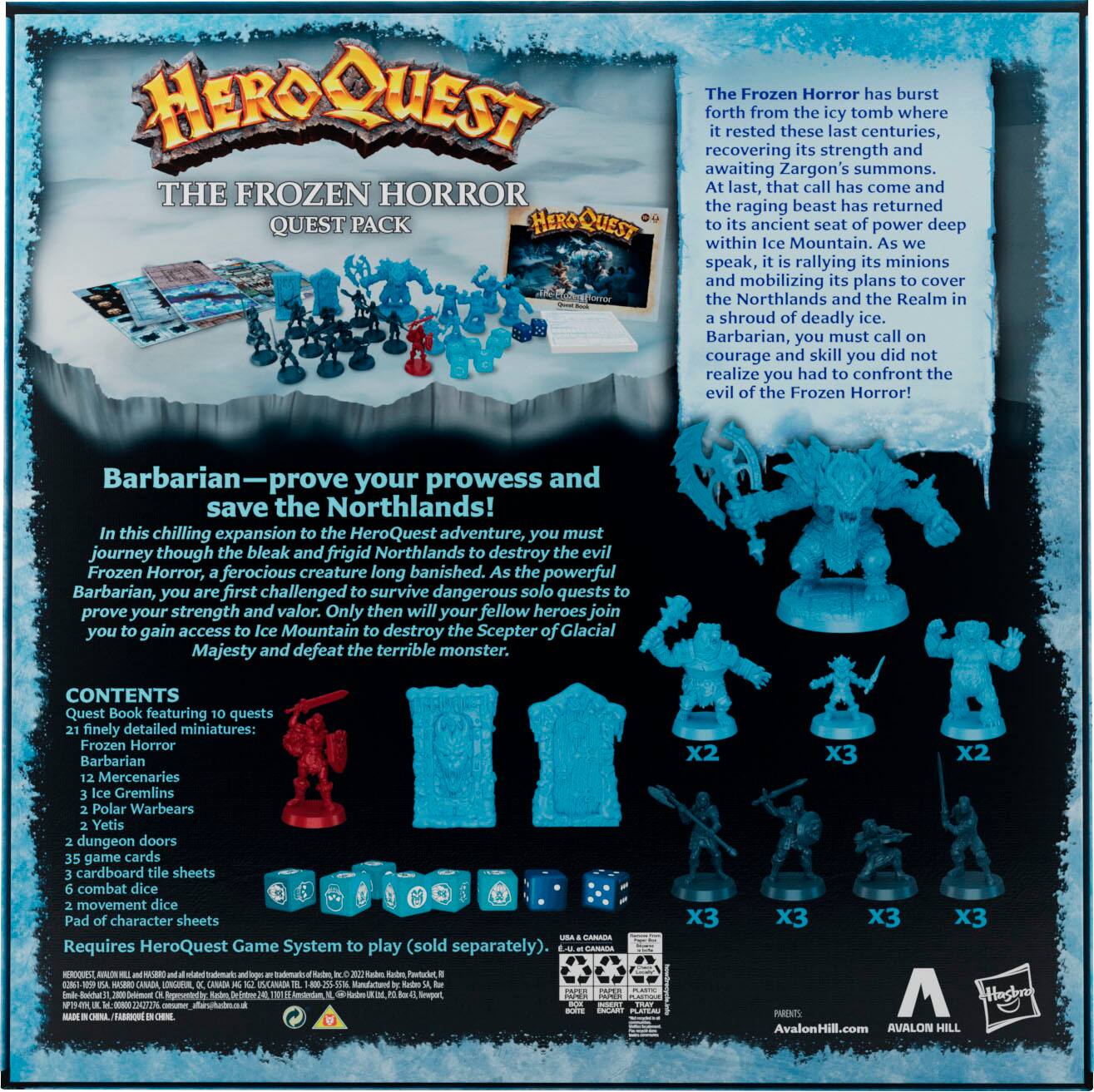 Alt View 16. Avalon Hill - HeroQuest The Frozen Horror.