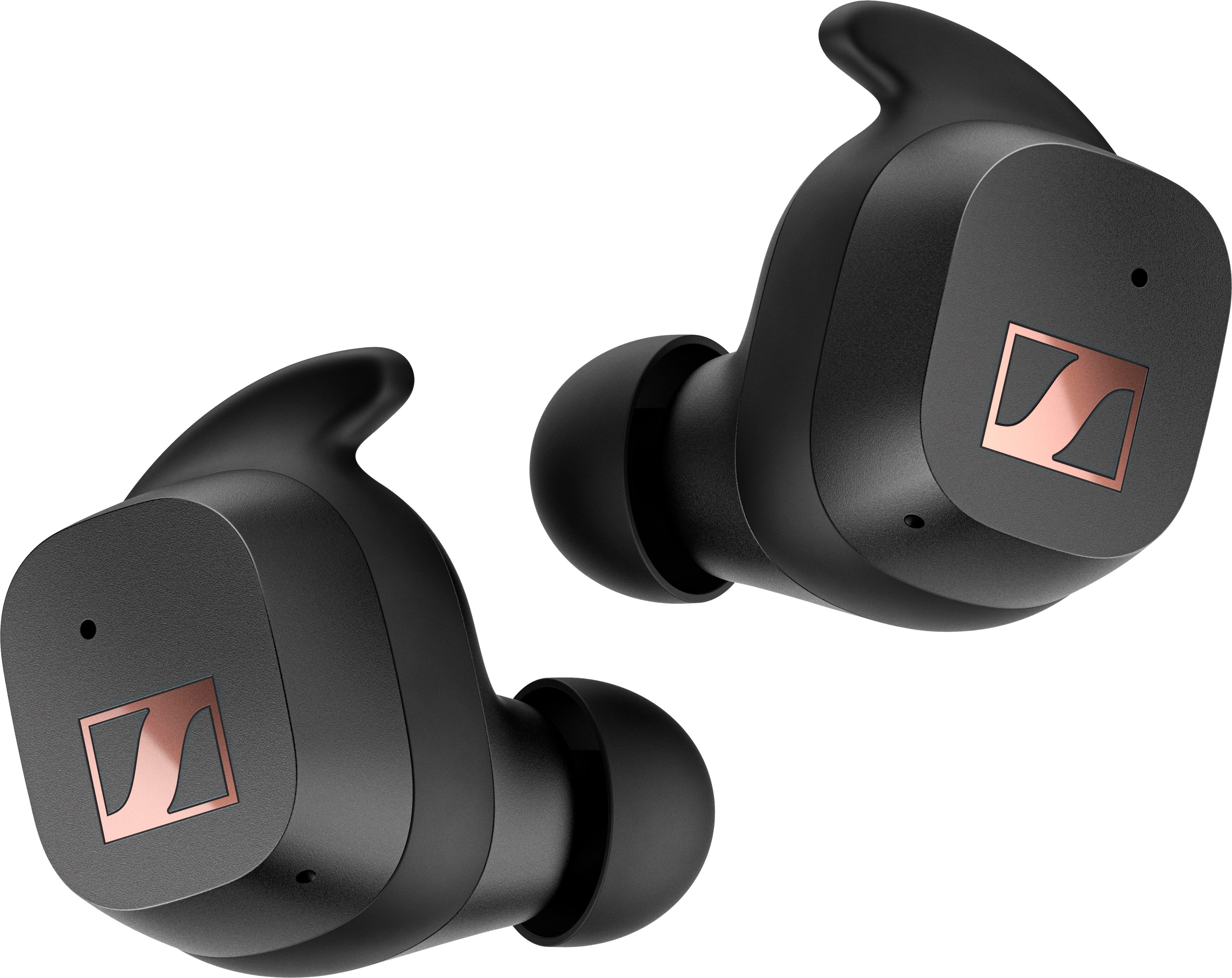 Angle View: Sennheiser - SPORT True Wireless In-Ear Headphones - Black