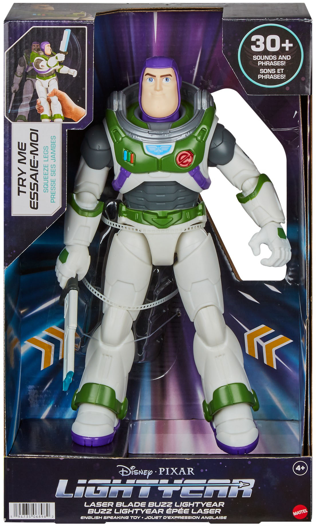 Angle View: Disney and Pixar - Laser Blade Buzz Lightyear Action Figure - White/Green
